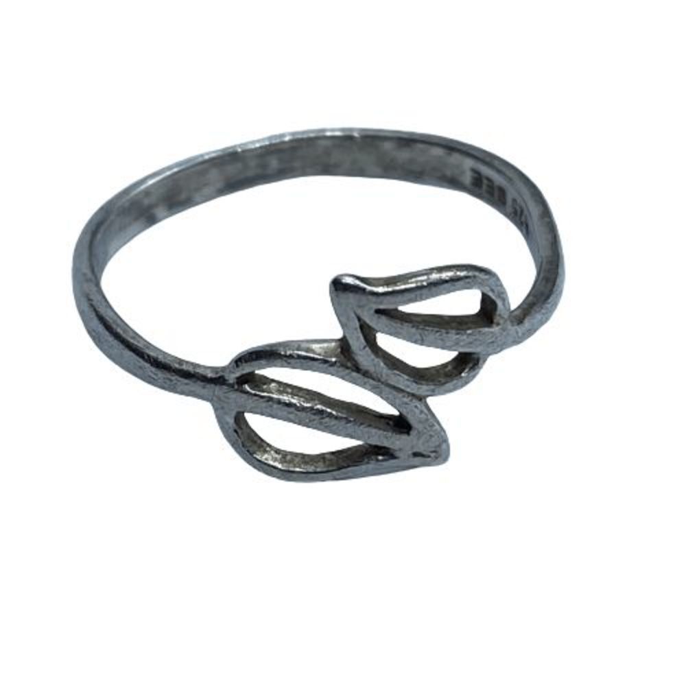 925 Sterling Silver Dainty Leaf Ring Size 6 - Signed BEE